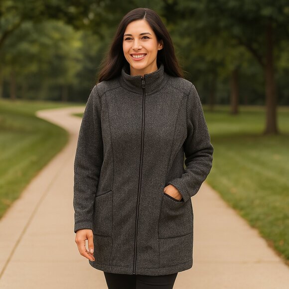 Swiss Tech Womens Grey Utility Full Zip Jacket Size Large - Picture 1 of 8